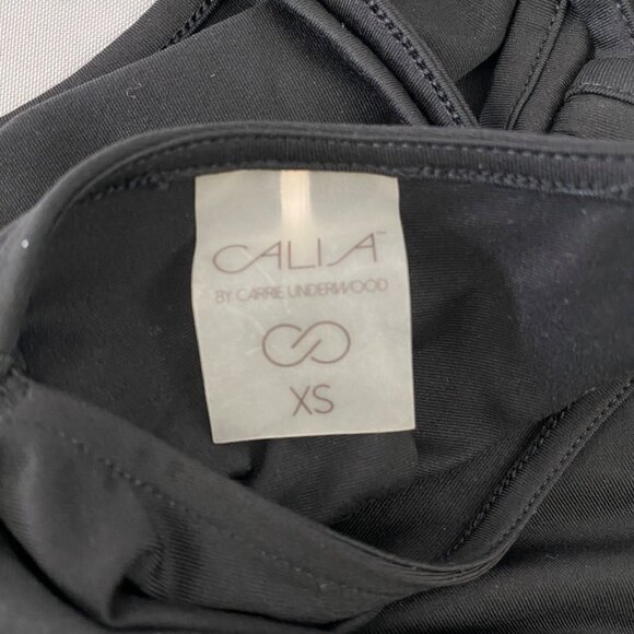 CALIA by Carrie Underwood Black Strappy Keyhole Back Ruched Tank Top Women's XS - Picture 7 of 7
